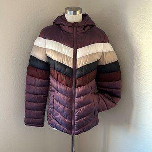 Blanc Noir Multicolor Chevron Puffer Jacket